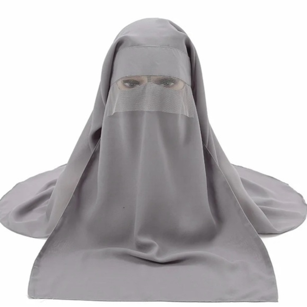 3 layared Niqab Saudi Niqab with nose string Islamic niqab face veil Muslim veil